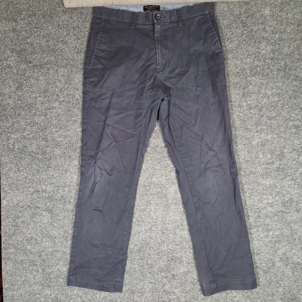 Banana Republic Emerson Chino Mens 31x30 Navy Blue Straight Leg Pants Trousers